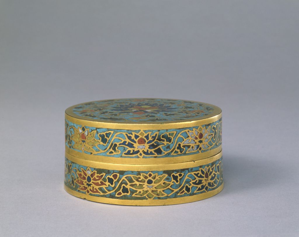 Xuande type chiseled embryo enamel lotus pattern box-China Archive